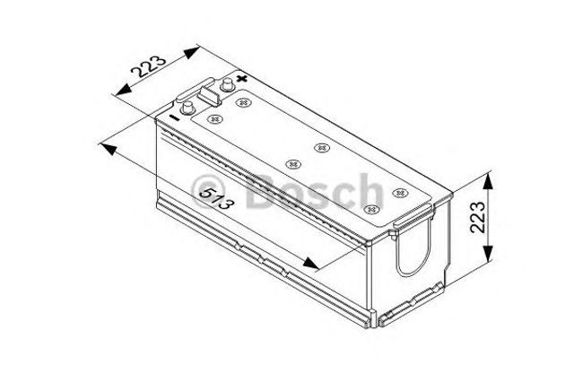Аккумулятор, bosch t4 170ah/1000a (l+, 513x223x223)