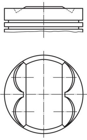 Поршень в комплекте на 1 цилиндр, STD 011PI00105000 MAHLE