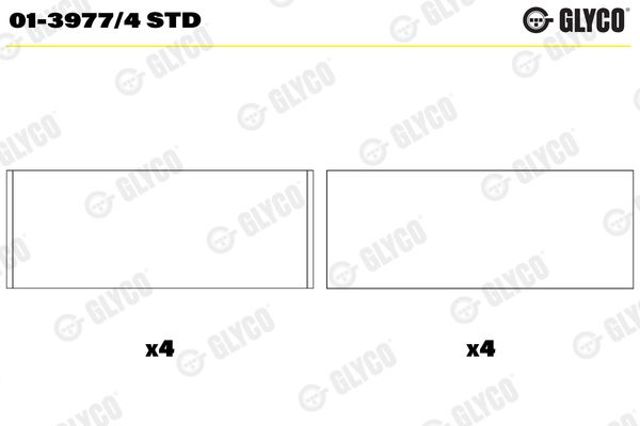 Шатунные вкладыши коленвала 0139774STD GLYCO