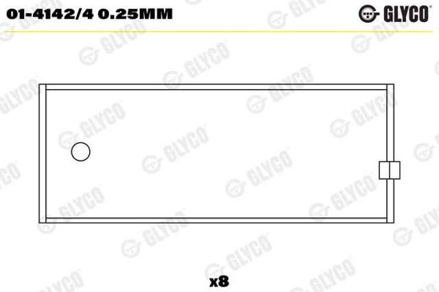 Шатунные вкладыши коленвала комплект, 1-й ремонт 0141424025MM GLYCO