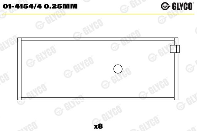 Вкладыши коленвала, шатунные, комплект, 1-й ремонт (+0,25) 0141544025MM GLYCO