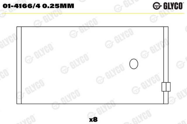 0141664025MM GLYCO Вкладыши шатунные, 1-й ремонт купить в Киев