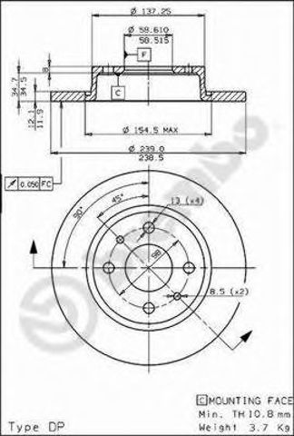 Тормоз дисковый передний 08521110 BREMBO