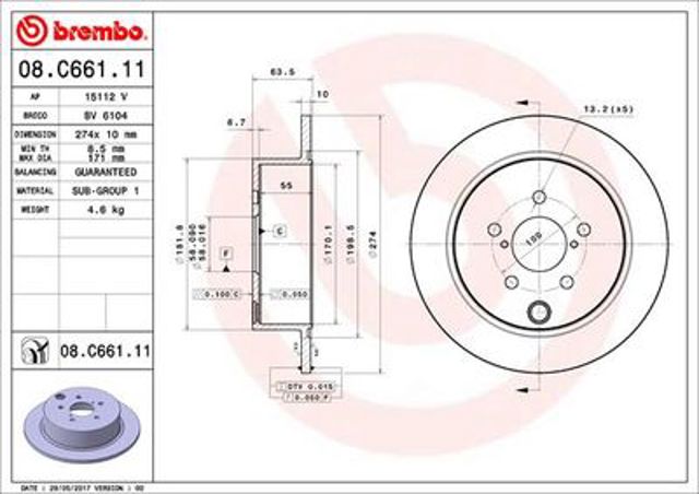 08C66111 Тормозные диски купить Житомир