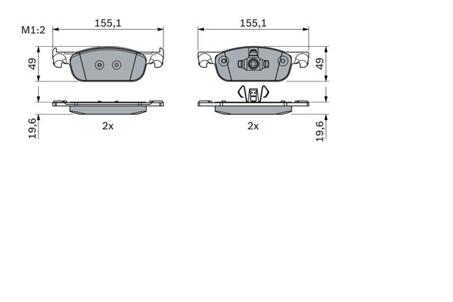 BOSCH 0986424021 Колодки тормозные передние дисковые в наличии Ровно