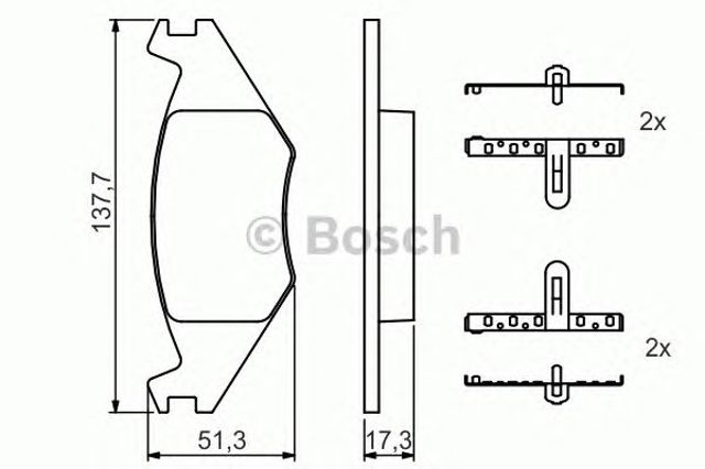 BOSCH 0986468890 Колодки тормозные передние дисковые в наличии Одесса