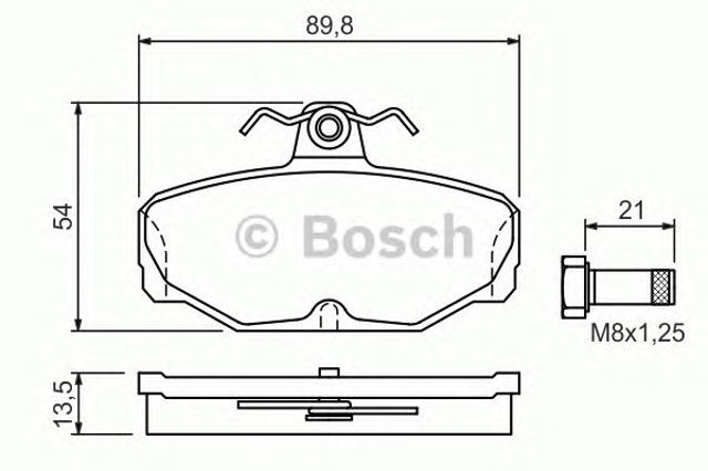 Колодки на тормоз задний дисковый 0986469810 BOSCH