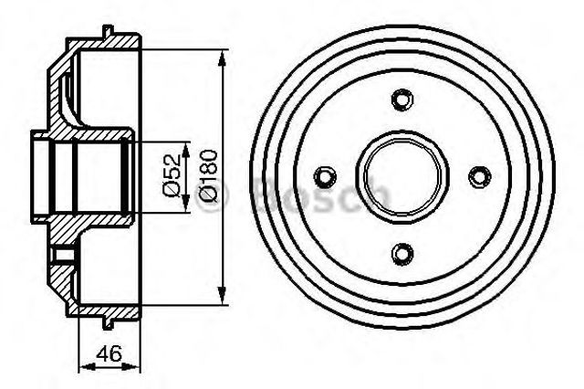 Барабан тормозной задний 0986477116 BOSCH