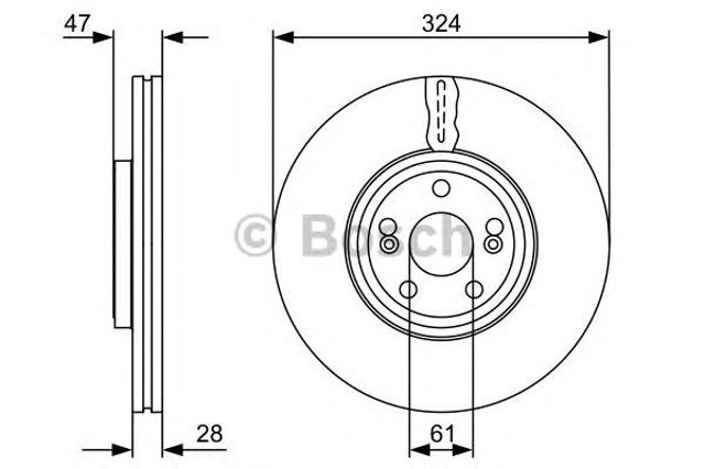BOSCH 0986479565 Диск тормозной передний в наличии Павлоград
