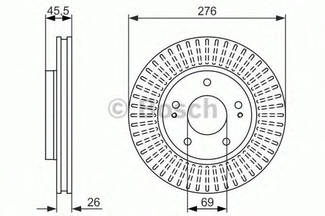 0986479604 BOSCH Диск тормозной передний купить в Украина