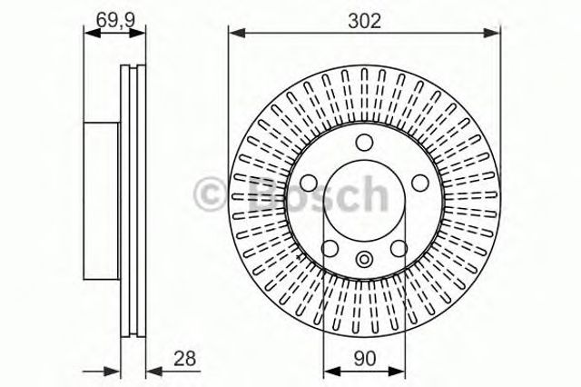 0986479716 BOSCH Диск тормозной передний купить в Львов