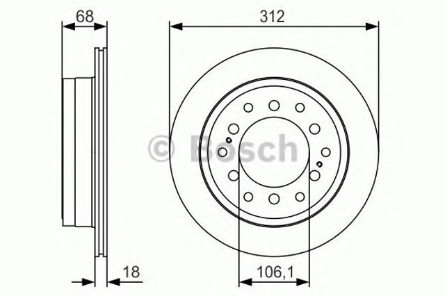 0986479S36 BOSCH Тормозные диски купить в Ровно