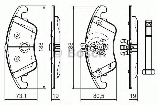 BOSCH 0986494263 Передние тормозные колодки в наличии Винница