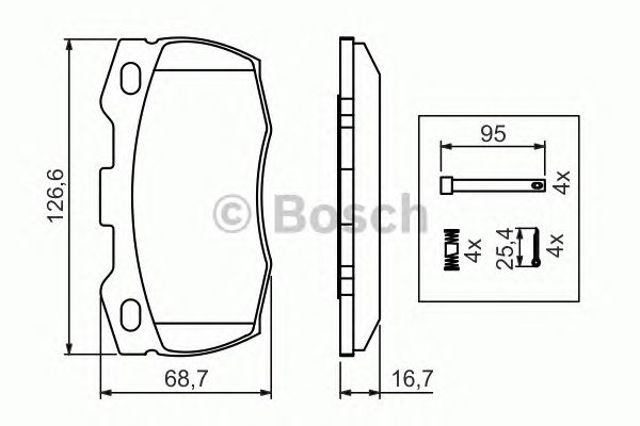 BOSCH 0986494291 Передние тормозные колодки в наличии Черкассы