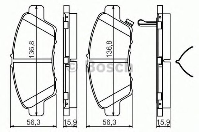 BOSCH 0986494562 Передние тормозные колодки в наличии Хмельницкий