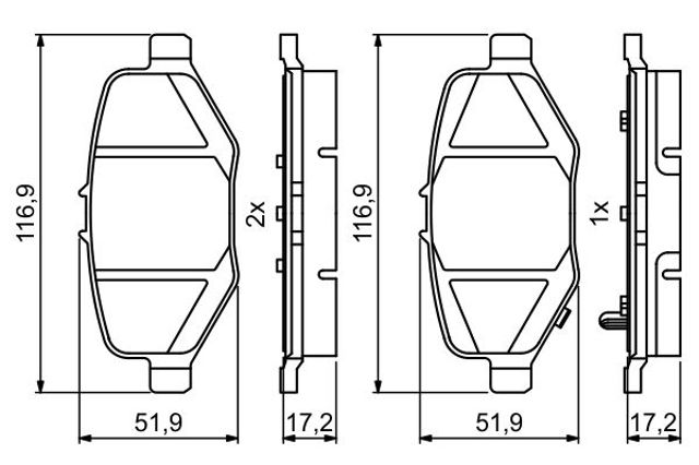 0986495397 BOSCH Колодки тормозные задние дисковые купить в Ужгород
