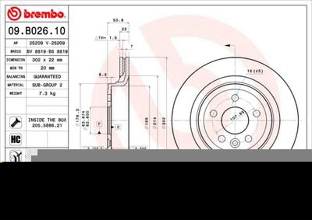 09B02611 BREMBO Тормозные диски купить в Сумы