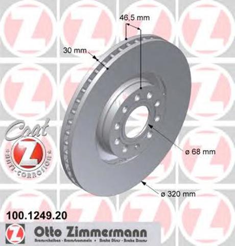 Тормоз дисковый передний 100124920 ZIMMERMANN