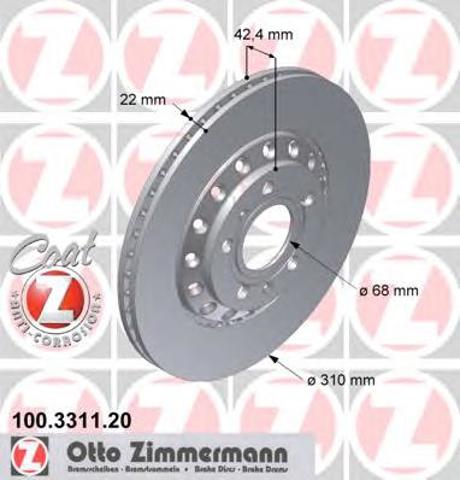 Тормозные диски 100331120 ZIMMERMANN