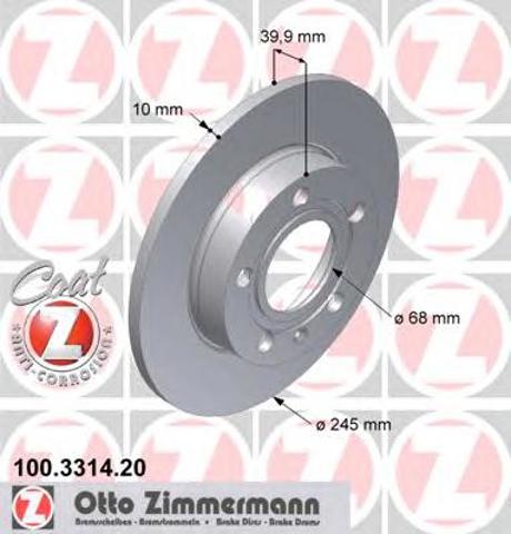 Тормозной диск 100331420 ZIMMERMANN