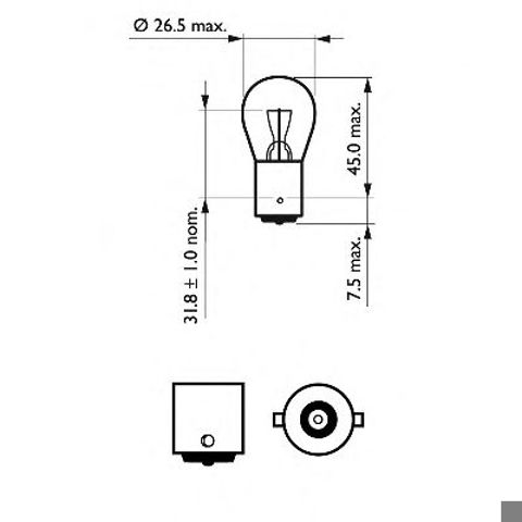 Лампа накаливания p21w 12v 21w 12498LLECOB2