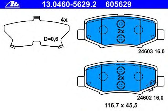 Комплект тормозных колодок, дисковый тормоз 13046056292