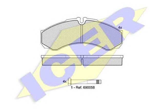 Колодки дисковые  141208 ICER