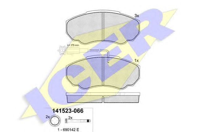 Колодки тормозные 141523 ICER