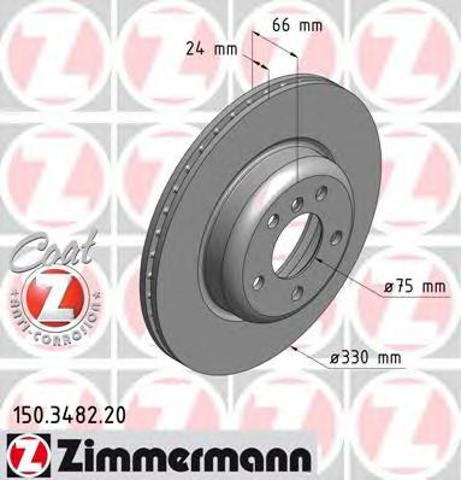 ZIMMERMANN 150348220 Диск тормозной передний в наличии Запорожье