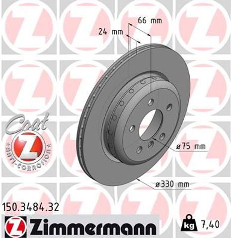 Дисковый тормоз 150348432 ZIMMERMANN