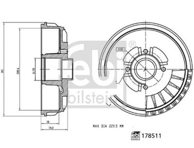 Тормозной барабан 178511 FEBI