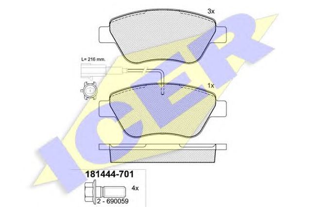 Колодки 181444701 ICER