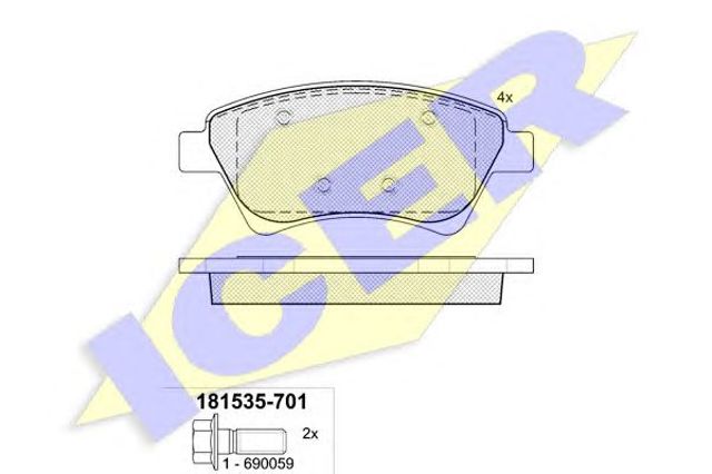 Колодки передние 181535701 ICER