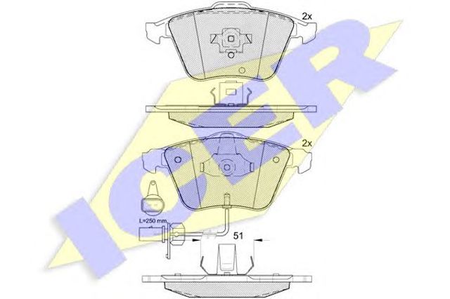Тормозные колодки 181654 ICER