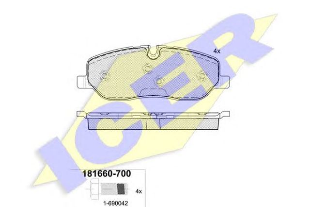 Колодки передние 181660700 ICER