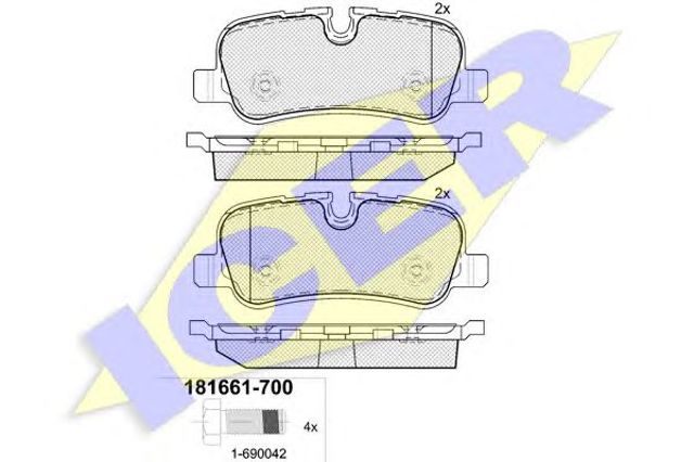 Колодки дисковые  181661700 ICER