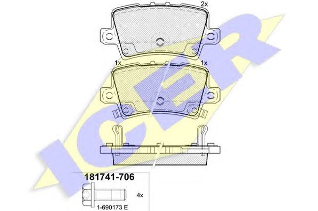 Задние колодки 181741706 ICER