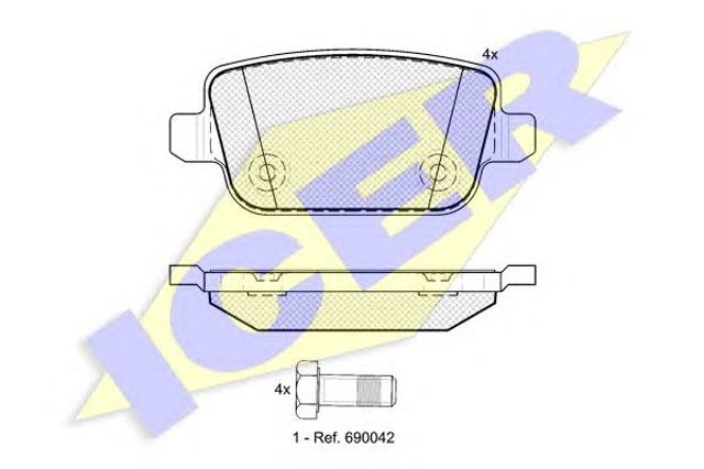 Задние колодки 181801 ICER