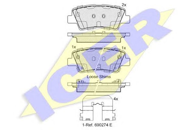 Задние колодки 182036 ICER