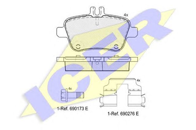 Колодки дисковые  182039 ICER
