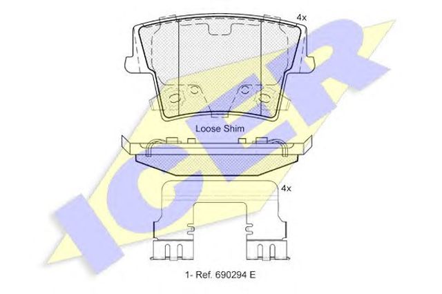 Колодки дисковые  182069 ICER