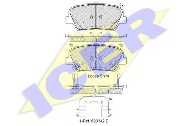 Колодки тормозные 182147 ICER