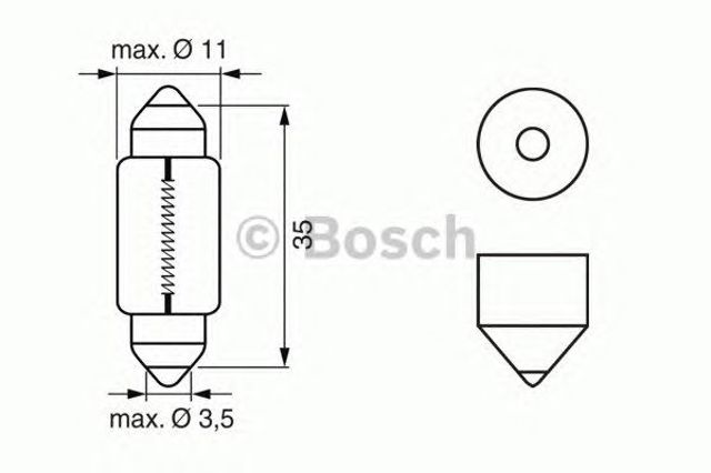 BOSCH 1987302228 Лампочка плафона освещения салона/кабины в наличии Каменское