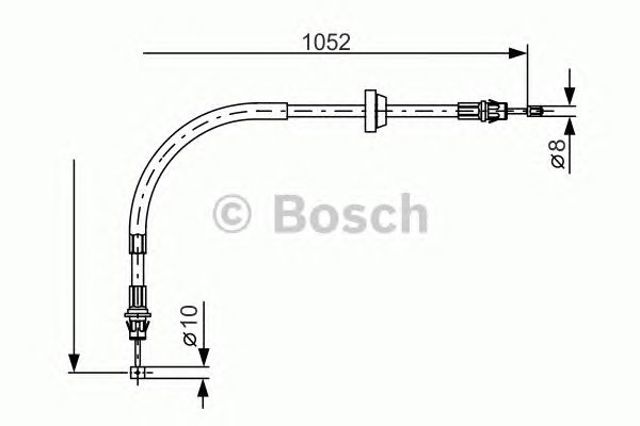 1987477186 BOSCH Трос ручного тормоза передний купить в Харьков