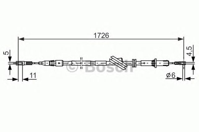 BOSCH 1987477897 Трос ручного тормоза задний правый в наличии Житомир