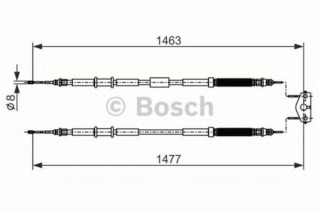 BOSCH 1987482283 Трос ручного тормоза задний правый/левый в наличии Полтава