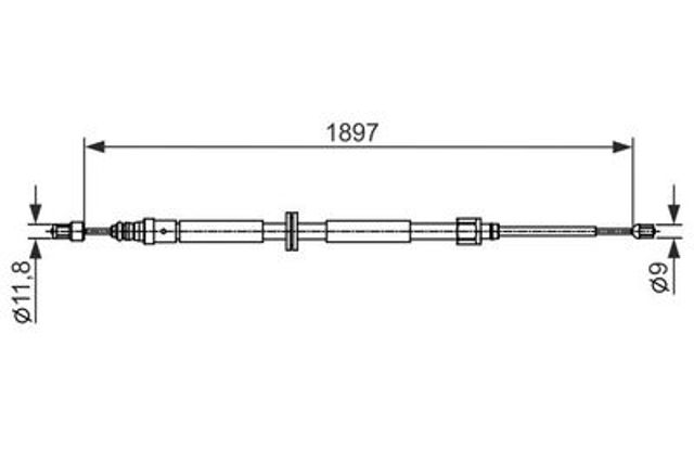 1987482433 BOSCH Трос ручного тормоза задний правый/левый купить в Житомир