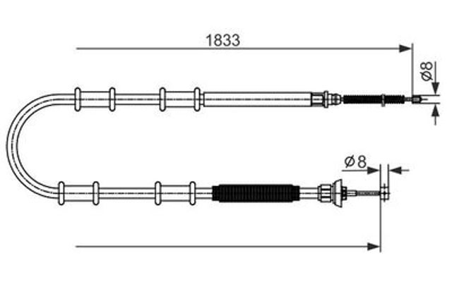BOSCH 1987482593 Задний трос ручника в наличии Днепр