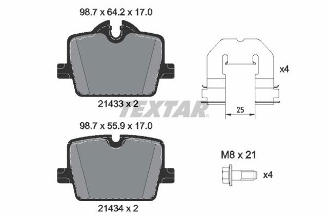 TEXTAR 2143301 Задние тормозные колодки в наличии Чернигов