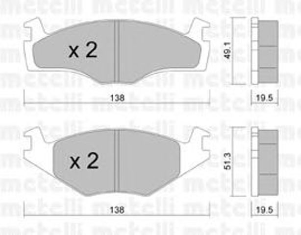 Передние тормозные колодки 2200451 METELLI